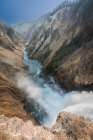 The cascading waterfall on Yellowstone River. Art Print